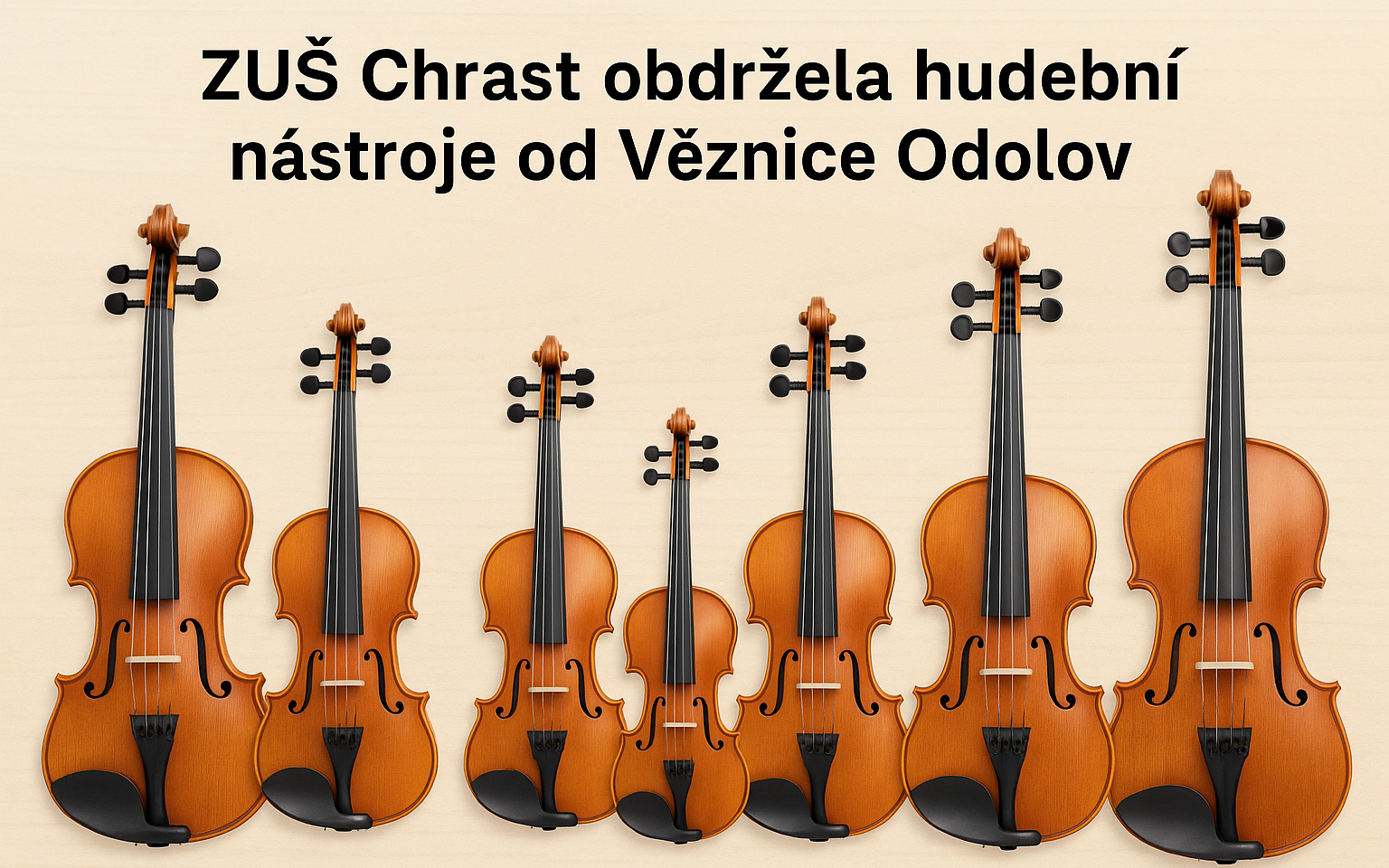 Obrázek pro novinku: ZUŠ Chrast obdržela hudební nástroje od Věznice Odolov
