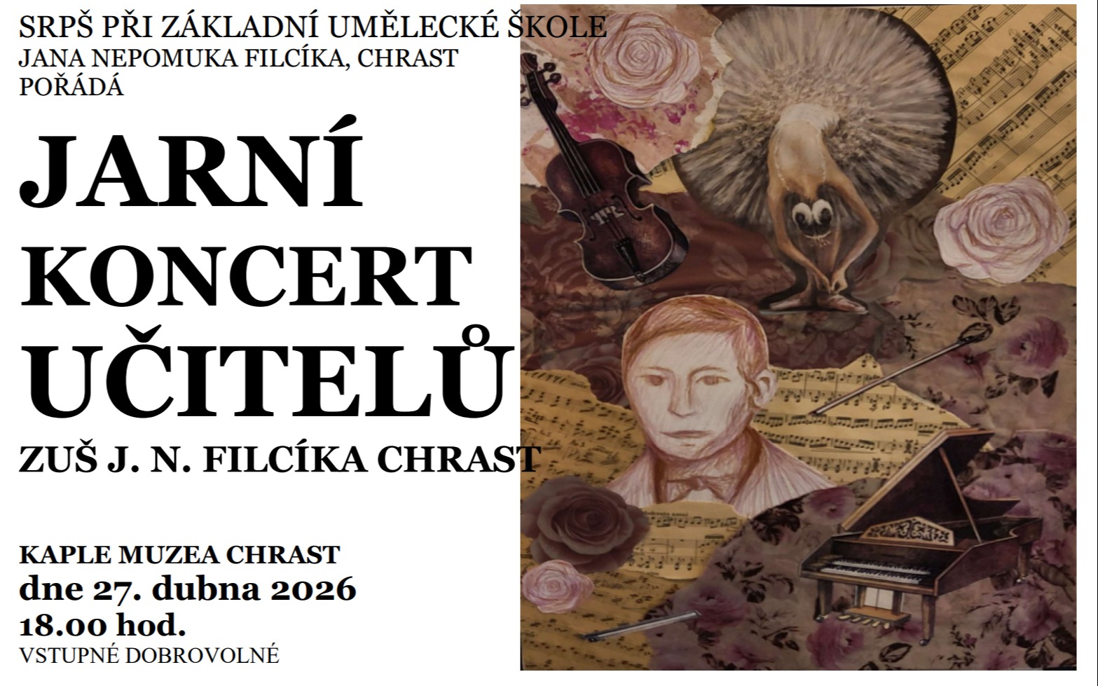 Obrázek pro novinku: Jarní koncert učitelů ZUŠ J. N. Filcíka Chrast
